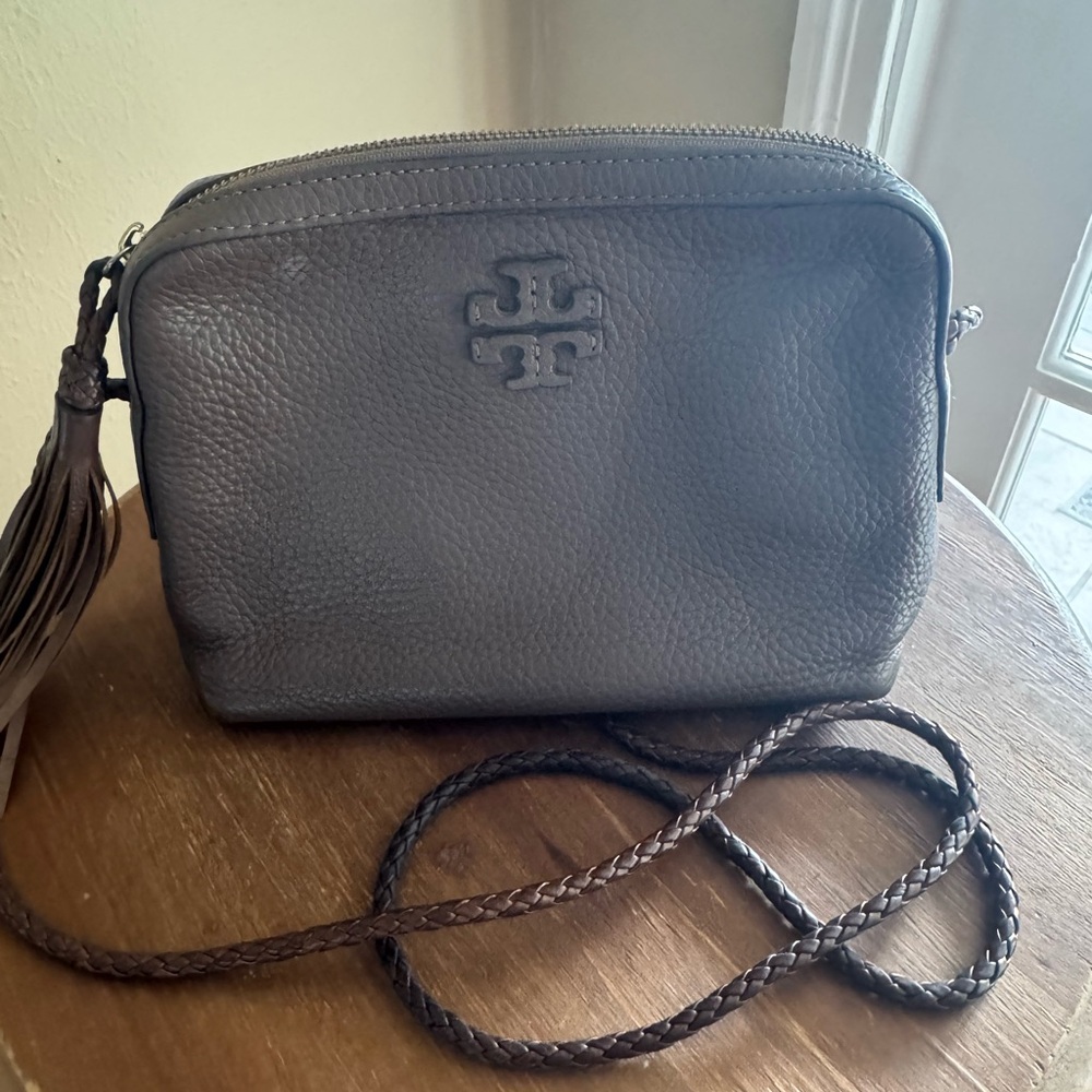 Tory Burch Charcoal Leather Crossbody Bag